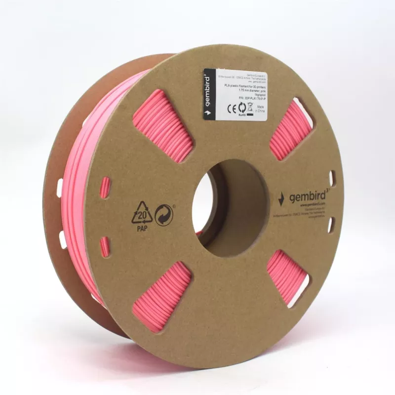 3D spausdinimo medžiaga Gembird 3DP-PLA1.75-01-P rožinė 1 kg