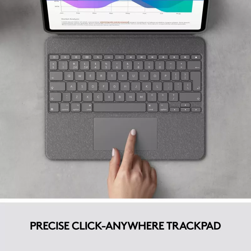 LOGITECH Combo Touch - iPad Pro 12,9 colio (5-osios kartos) - anglų QWERTY