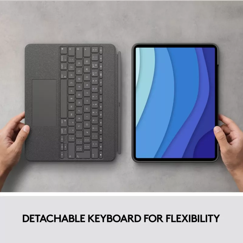LOGITECH Combo Touch - iPad Pro 12,9 colio (5-osios kartos) - anglų QWERTY