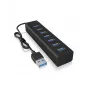 ICY BOX IB-HUB1700-U3 USB 3.2 Gen 1 (3.1 Gen 1) Type-A 5000 Mbit/s juodas USB šakotuvas