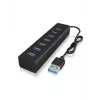 ICY BOX IB-HUB1700-U3 USB 3.2 Gen 1 (3.1 Gen 1) Type-A 5000 Mbit/s juodas USB šakotuvas