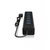 ICY BOX IB-HUB1700-U3 USB 3.2 Gen 1 (3.1 Gen 1) Type-A 5000 Mbit/s juodas USB šakotuvas