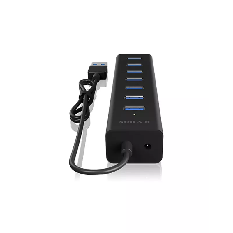 ICY BOX IB-HUB1700-U3 USB 3.2 Gen 1 (3.1 Gen 1) Type-A 5000 Mbit/s juodas USB šakotuvas
