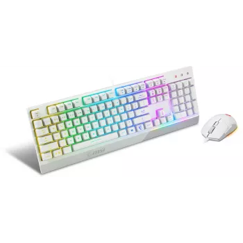 Žaidimų klaviatūros ir pelės rinkinys MSI VIGOR GK30 COMBO WHITE