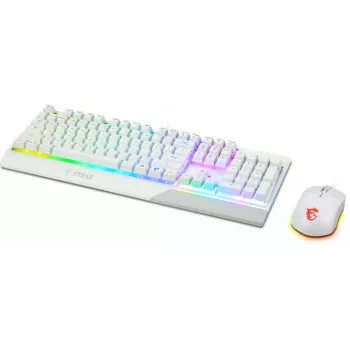 Žaidimų klaviatūros ir pelės rinkinys MSI VIGOR GK30 COMBO WHITE