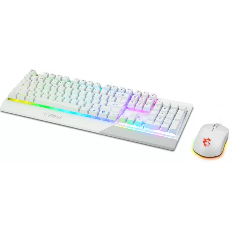 Žaidimų klaviatūros ir pelės rinkinys MSI VIGOR GK30 COMBO WHITE