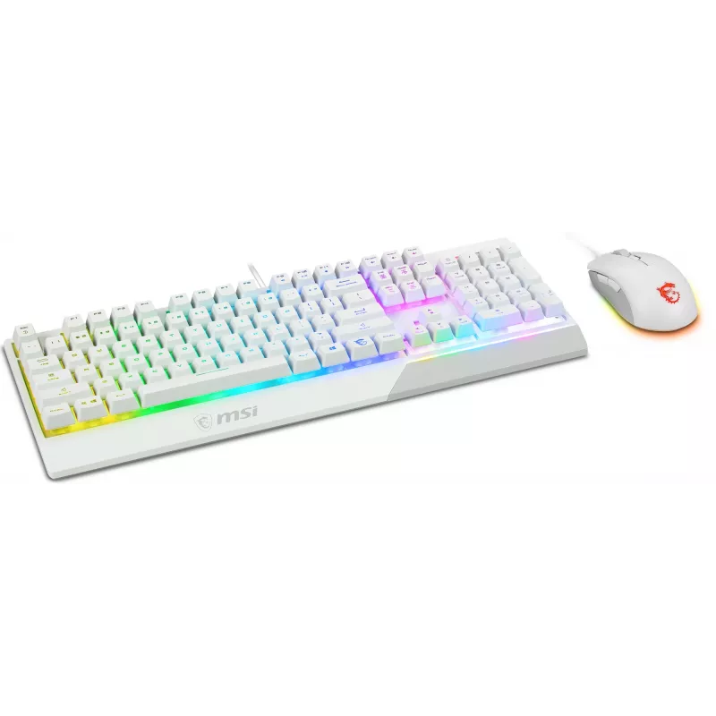 Žaidimų klaviatūros ir pelės rinkinys MSI VIGOR GK30 COMBO WHITE