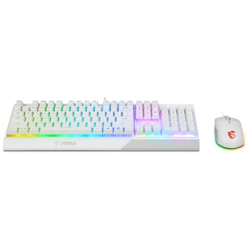 Žaidimų klaviatūros ir pelės rinkinys MSI VIGOR GK30 COMBO WHITE