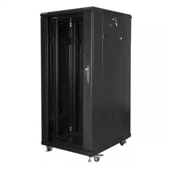 Laisvai pastatomas serverinis stovas Lanberg FF01-6827-12BL 27U, 19 inch, 800 kg
