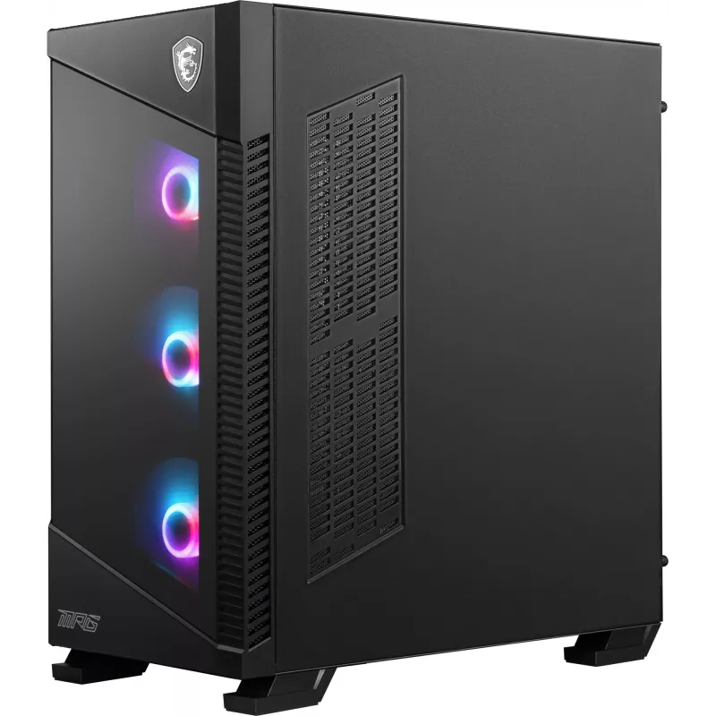 PC korpusas MSI MPG VELOX 100R Mid Tower juodas — ATX, 7 plėtros lizdai, 2×3,5 colio vietos, 2×2,5 colio vietos, USB-C
