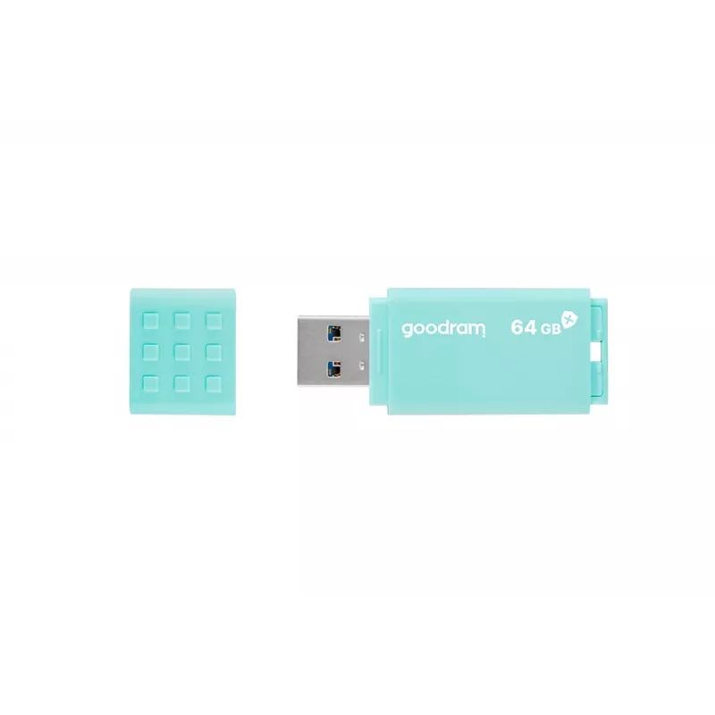 USB atmintukas GOODRAM 64 GB USB-A 3.2 Gen 1 UME3, turkio spalvos, skaitymas 60 MB/s, rašymas 20 MB/s