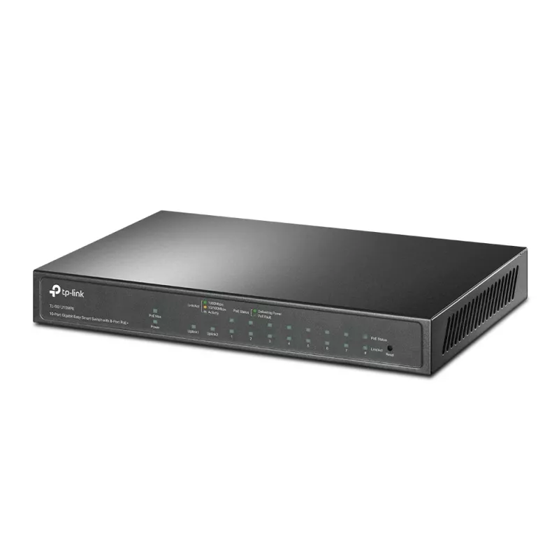 Valdomas jungiklis TP-Link TL-SG1210MPE 10 prievadų Gigabit su 8 PoE+ prievadais