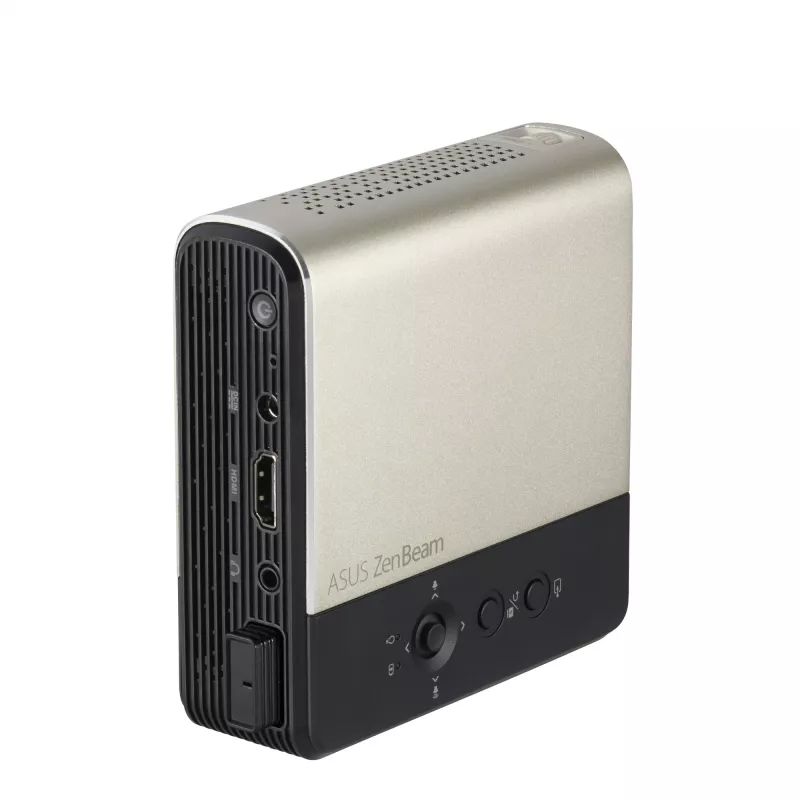 Projektorius ASUS ZenBeam E2, DLP, 300 ANSI liumenų, WVGA (854x480), juodas/auksinis