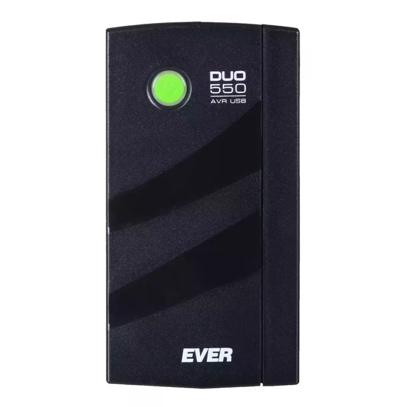 Nepertraukiamo maitinimo šaltinis EVER DUO 550 PL AVR USB 550VA, 0,55 kVA / 330 W, Line-Interactive, 3×C13 lizdai, 12V 5Ah baterija