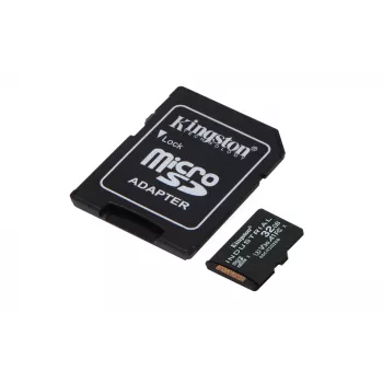 Kingston Technology 32GB microSDHC pramoninė C10 A1 pSLC kortelė su SD adapteriu