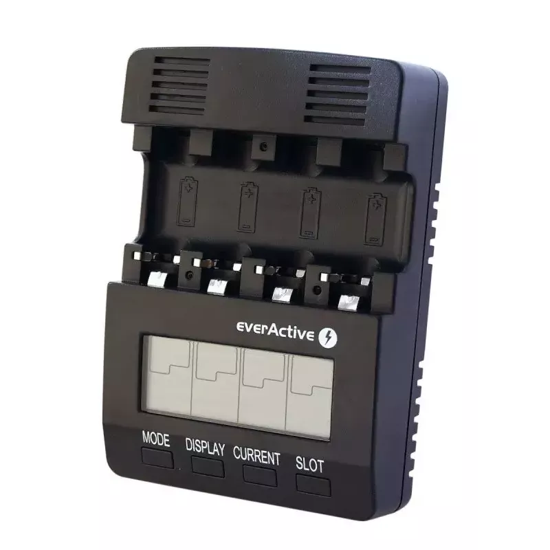 Įkroviklis everActive NC-3000 – universalus įkroviklis AA/AAA/C/D (4 ląstelės) juodas, 100–240V