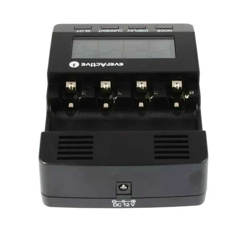 Įkroviklis everActive NC-3000 – universalus įkroviklis AA/AAA/C/D (4 ląstelės) juodas, 100–240V
