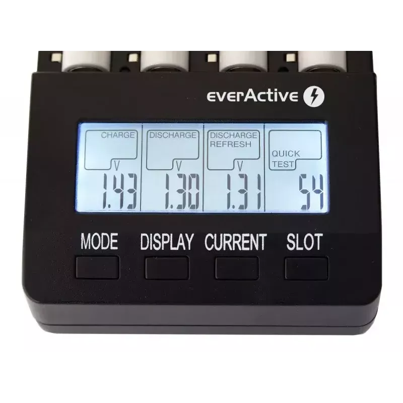 Įkroviklis everActive NC-3000 – universalus įkroviklis AA/AAA/C/D (4 ląstelės) juodas, 100–240V