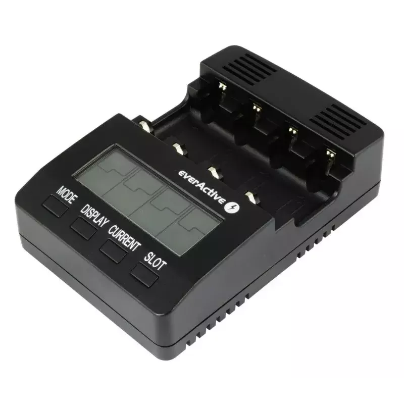 Įkroviklis everActive NC-3000 – universalus įkroviklis AA/AAA/C/D (4 ląstelės) juodas, 100–240V