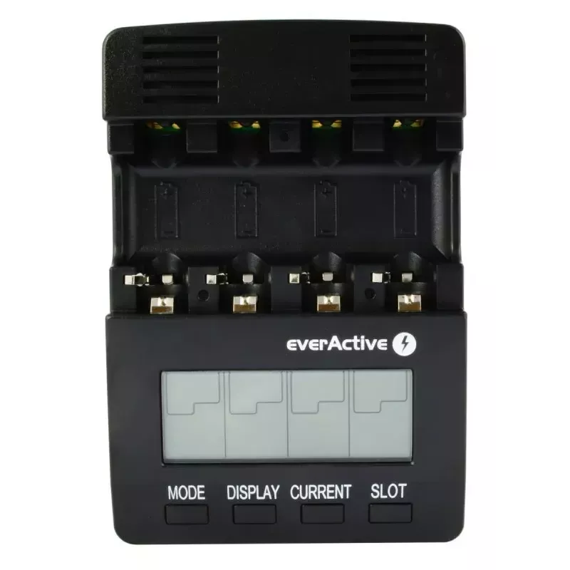 Įkroviklis everActive NC-3000 – universalus įkroviklis AA/AAA/C/D (4 ląstelės) juodas, 100–240V