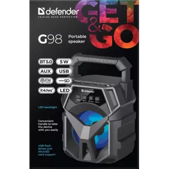 Nešiojamas garsiakalbis Mono Defender G98 Black