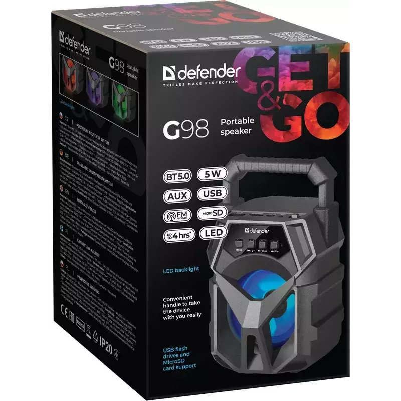 Nešiojamas garsiakalbis Mono Defender G98 Black
