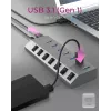 ICY BOX IB-HUB1701-C3 USB 3.2 Gen 1 (3.1 Gen 1) Type-B 5000 Mbit/s Antracito USB šakotuvas