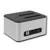 Docking stotelė QOLTEC 5316 2x 2.5/3.5 colio HDD/SSD, SATA, USB 3.0 (5 Gb/s), aliumininis korpusas