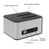 Docking stotelė QOLTEC 5316 2x 2.5/3.5 colio HDD/SSD, SATA, USB 3.0 (5 Gb/s), aliumininis korpusas