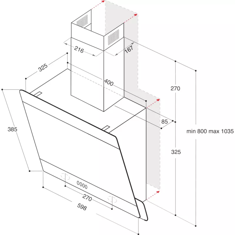 Whirlpool AKR 65F LM K Sieninis gartraukis juodas 375 m³/h