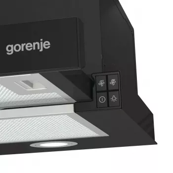 Gorenje TH62E4BG Pusiau įmontuojamas (ištraukiamas) gartraukis, juodas, 450 m³/h