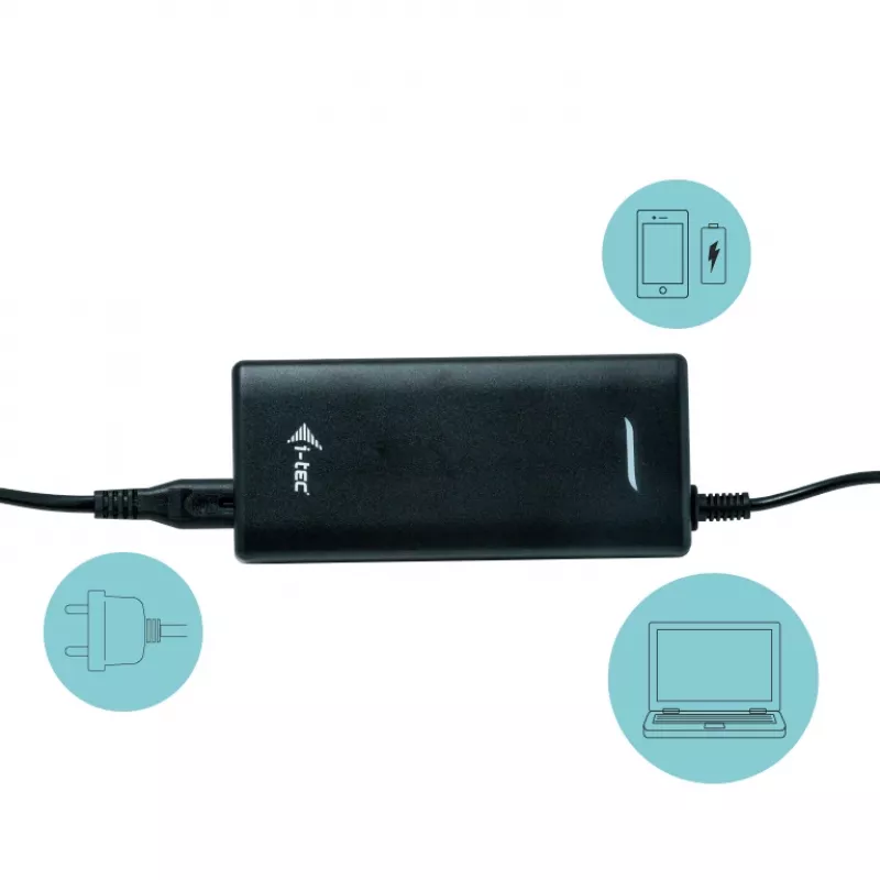 i-tec USB-C HDMI DP Docking stotelė su 100 W įkrovimu ir universalus 100 W maitinimo adapteris
