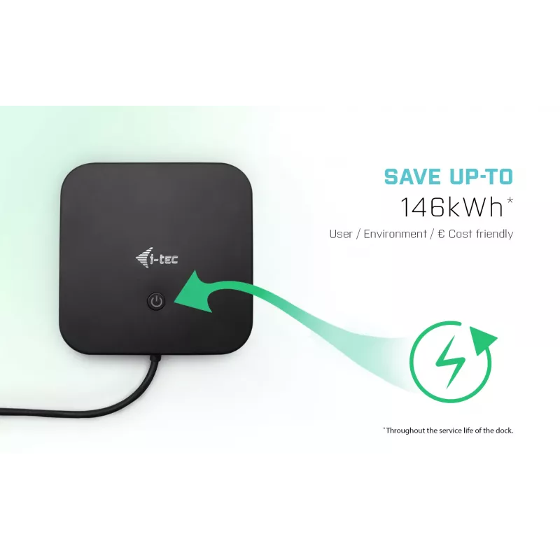 i-tec USB-C HDMI DP Docking stotelė su 100 W įkrovimu ir universalus 100 W maitinimo adapteris