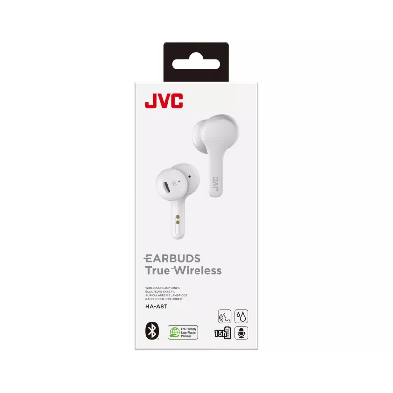 JVC HA-A8T-W belaidės ausinės, TWS, į ausį, muzika, Bluetooth, balta
