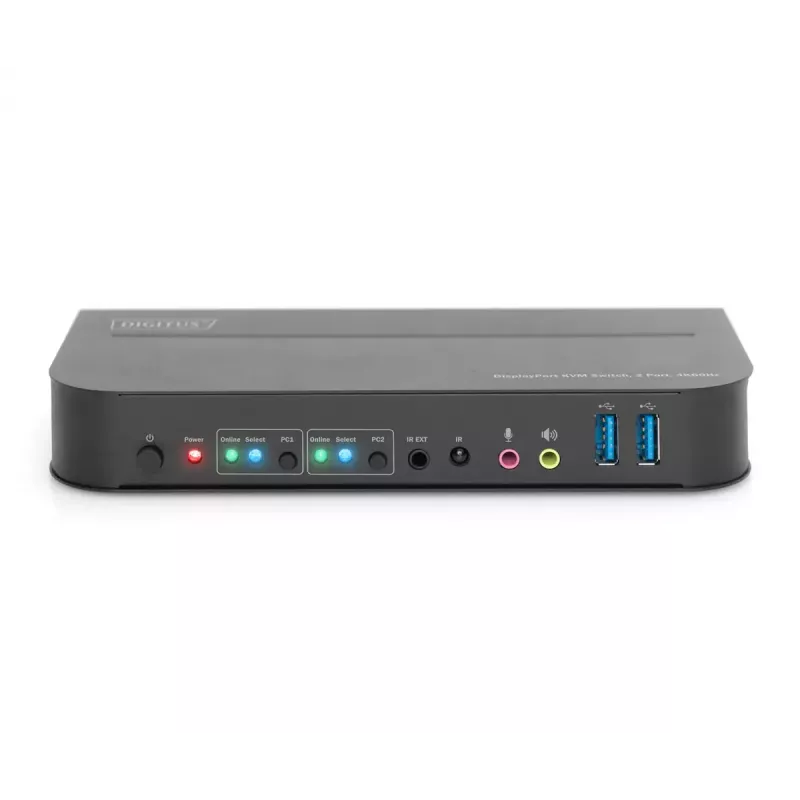 DIGITUS KVM jungiklis, 2x1 DP, DP/HDMI išvestis, USB, 4Kx2K@60Hz