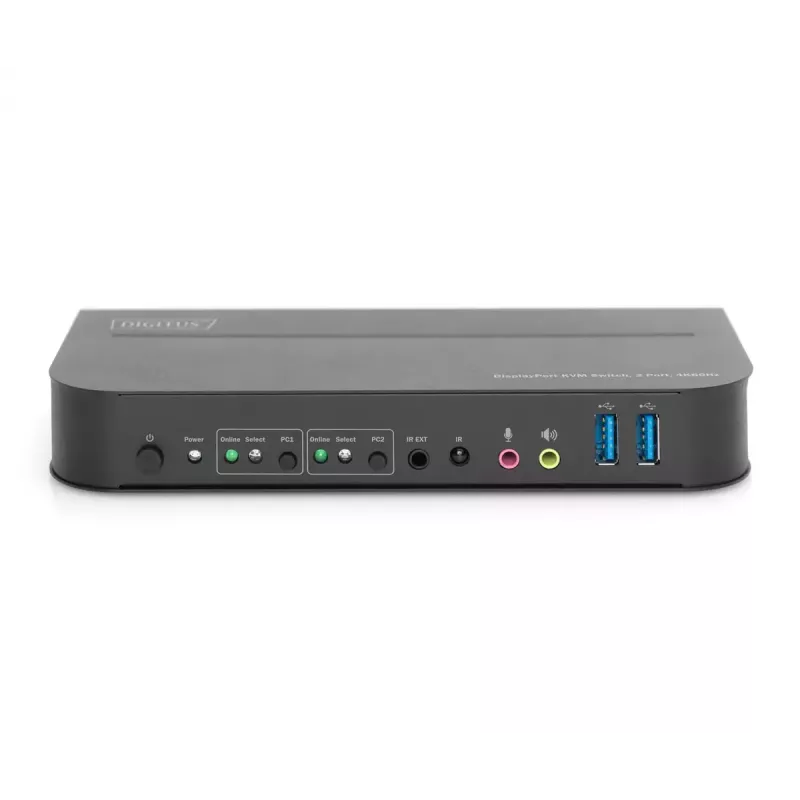 DIGITUS KVM jungiklis, 2x1 DP, DP/HDMI išvestis, USB, 4Kx2K@60Hz