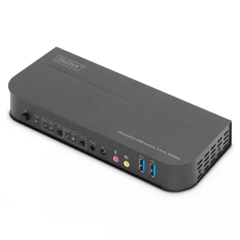 DIGITUS KVM jungiklis, 2x1 DP, DP/HDMI išvestis, USB, 4Kx2K@60Hz