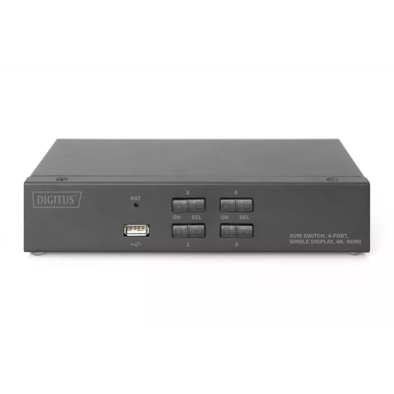 KVM jungiklis Digitus 4 prievadų vienam ekranui 4K HDMI