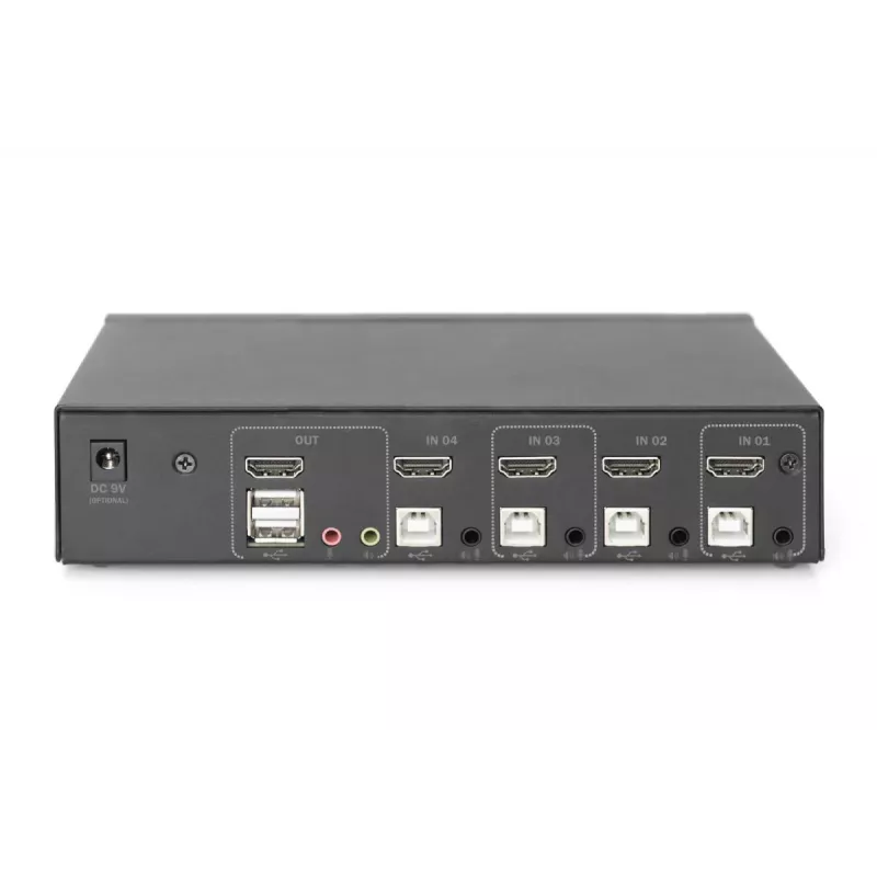 KVM jungiklis Digitus 4 prievadų vienam ekranui 4K HDMI