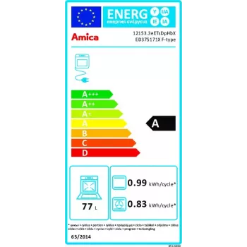 Amica ED375171X F-TYPE orkaitė, 77 L, nerūdijantis plienas