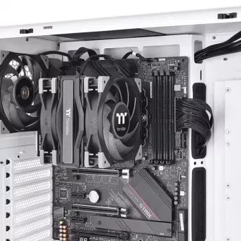 Thermaltake TOUGHAIR 510 CL-P075-AL12BL-A procesoriaus oro aušintuvas, 2x 120 mm ventiliatoriai, 4x 6 mm vario šilumos vamzdeliai, 180 W