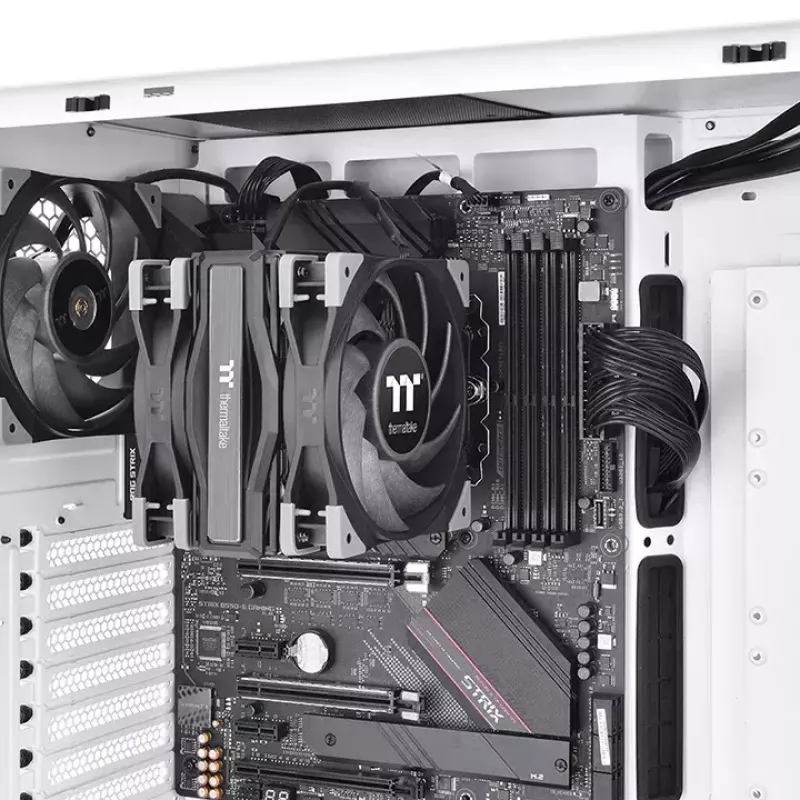 Thermaltake TOUGHAIR 510 CL-P075-AL12BL-A procesoriaus oro aušintuvas, 2x 120 mm ventiliatoriai, 4x 6 mm vario šilumos vamzdeliai, 180 W