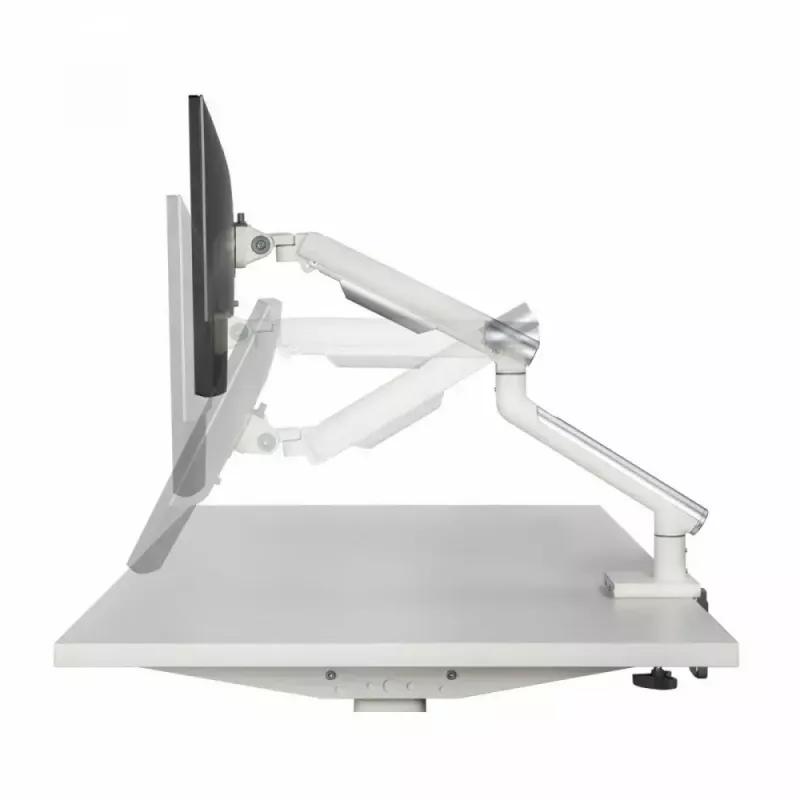 Monitorinis laikiklis ART RAMM L-19GD 17–32 colių, dujinė pagalba, 2–9 kg, 2x USB 3.0, baltas, spaustuvas