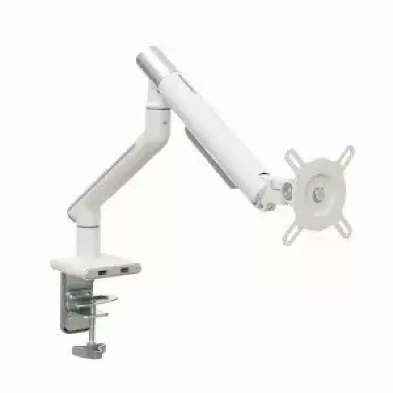 Monitorinis laikiklis ART RAMM L-19GD 17–32 colių, dujinė pagalba, 2–9 kg, 2x USB 3.0, baltas, spaustuvas