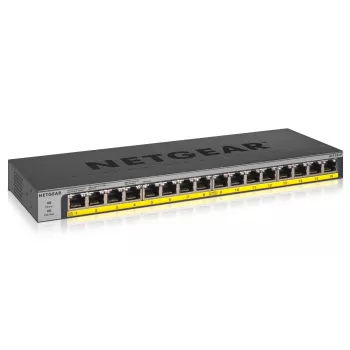 NETGEAR GS116LP nevaldomas Gigabit Ethernet (10/100/1000) jungiklis su „Power over Ethernet“ (PoE), juodas