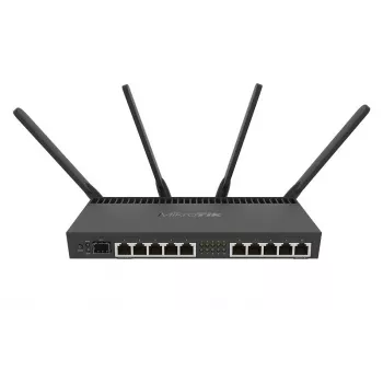 MIKROTIK belaidis maršrutizatorius Rb4011igs+5hacq2hnd-in – Gigabit Ethernet, dviejų juostų (2,4 GHz / 5 GHz), juodas