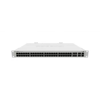 Valdomas L2 Gigabit Ethernet jungiklis MikroTik CRS354-48G-4S+2Q+RM — 48x Gigabit RJ-45, 4x SFP+, 2x QSFP+, 10G, montuojamas į stelažą
