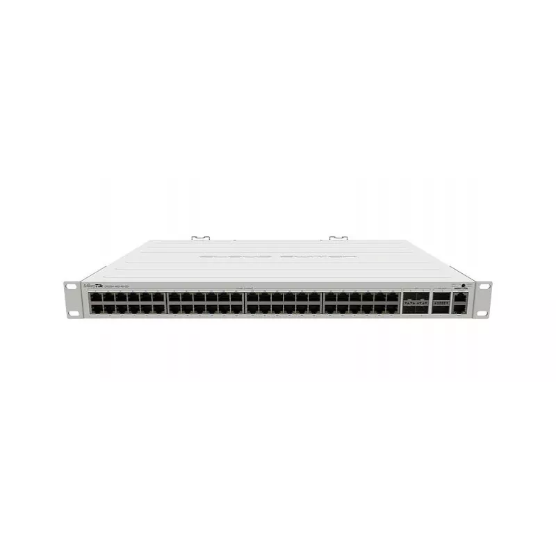 Valdomas L2 Gigabit Ethernet jungiklis MikroTik CRS354-48G-4S+2Q+RM — 48x Gigabit RJ-45, 4x SFP+, 2x QSFP+, 10G, montuojamas į stelažą