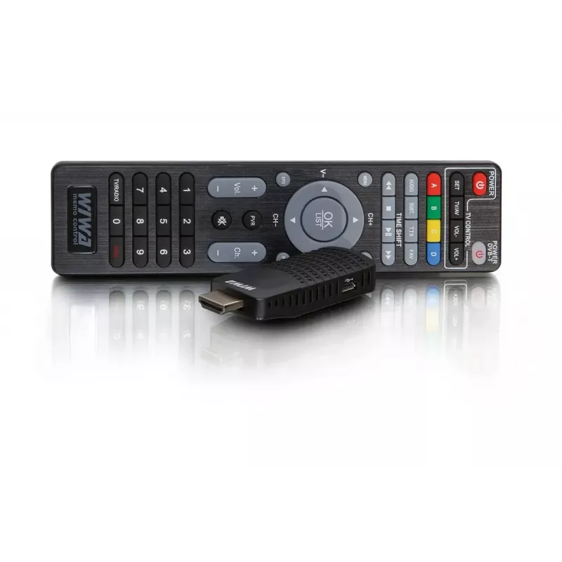 DVB-T/DVB-T2 imtuvas WIWA H.265 MINI — H.265 HD skaitmeninis antžeminis taimeris, Full HD, HDMI, USB, 5V/1,5A