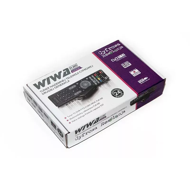 DVB-T/DVB-T2 imtuvas WIWA H.265 MINI — H.265 HD skaitmeninis antžeminis taimeris, Full HD, HDMI, USB, 5V/1,5A